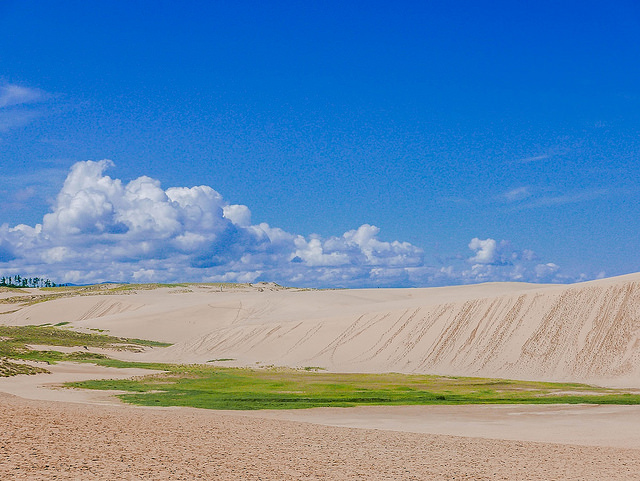 【鳥取旅遊二日行程（下）】：鳥取沙丘滑翔傘、越野自行車．天空之鏡．浦富海岸 @右上世界食旅